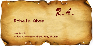 Roheim Absa névjegykártya